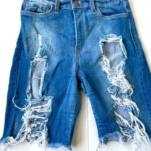 Ripped Denim Shorts bought on Fashion Nova.